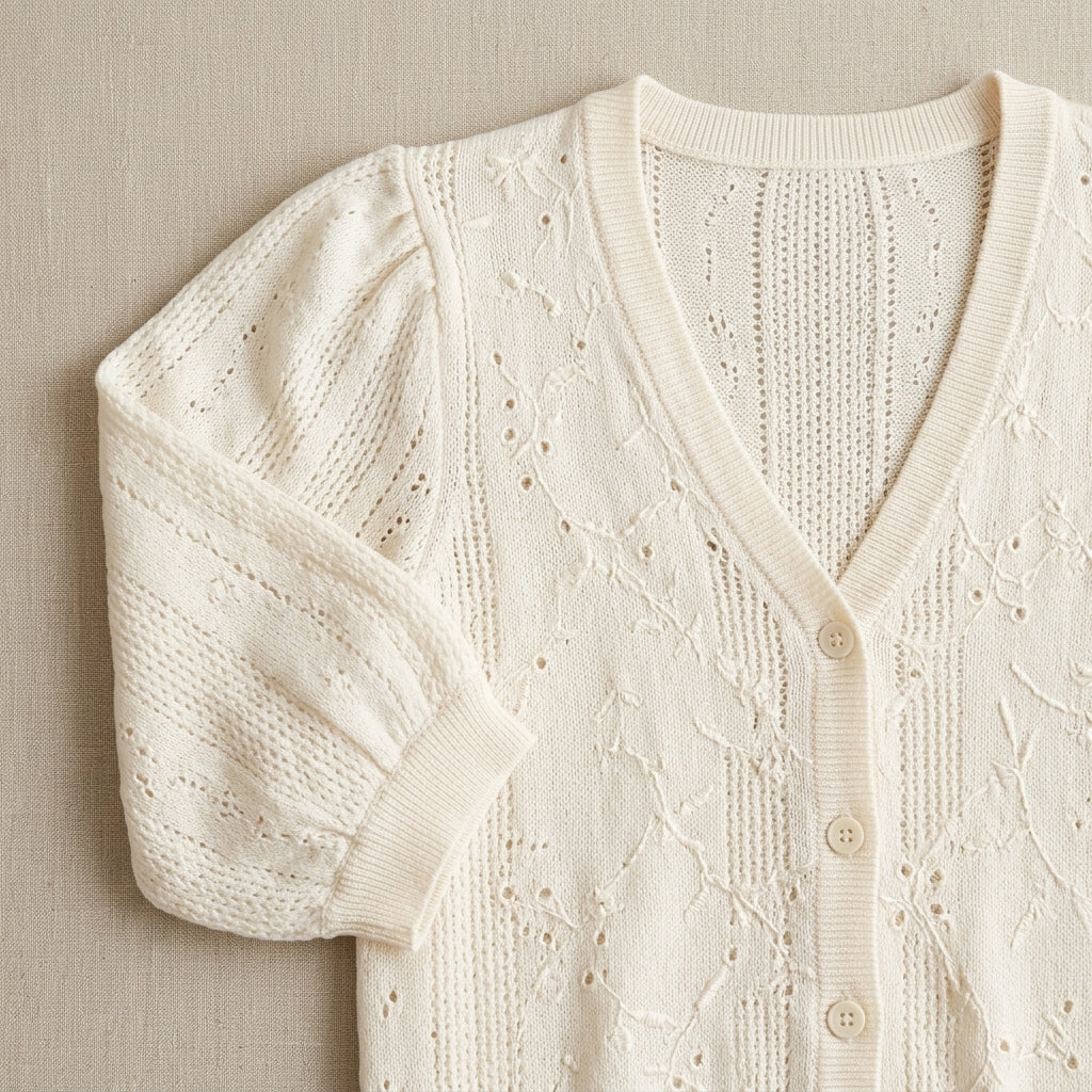 Lmieqvig™ Women's Puff Sleeve Blouse – V-Neck Textured Button Front Casual Feminine Summer Top