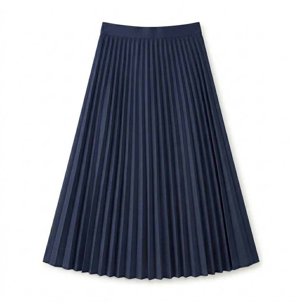 Lmieqvig™ Women's Pleated Midi Skirt – High Waist Flowing A-Line Elegant Casual Skirt