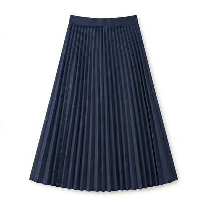 Lmieqvig™ Women's Pleated Midi Skirt – High Waist Flowing A-Line Elegant Casual Skirt