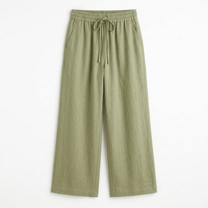 Lmieqvig™ Women's Linen-Blend Wide Leg Pants – High Waist Relaxed Casual Summer Trousers with Pockets